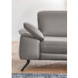 ECKSOFA Rivello in Echtleder Grau  328/193 cm  - Schwarz/Grau, Design, Leder/Metall (328/193cm) - Dieter Knoll