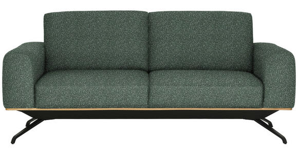 3-SITZER-SOFA in Struktur Grün  - Schwarz/Grün, Design, Holz/Textil (196/85-104/95cm) - Novel