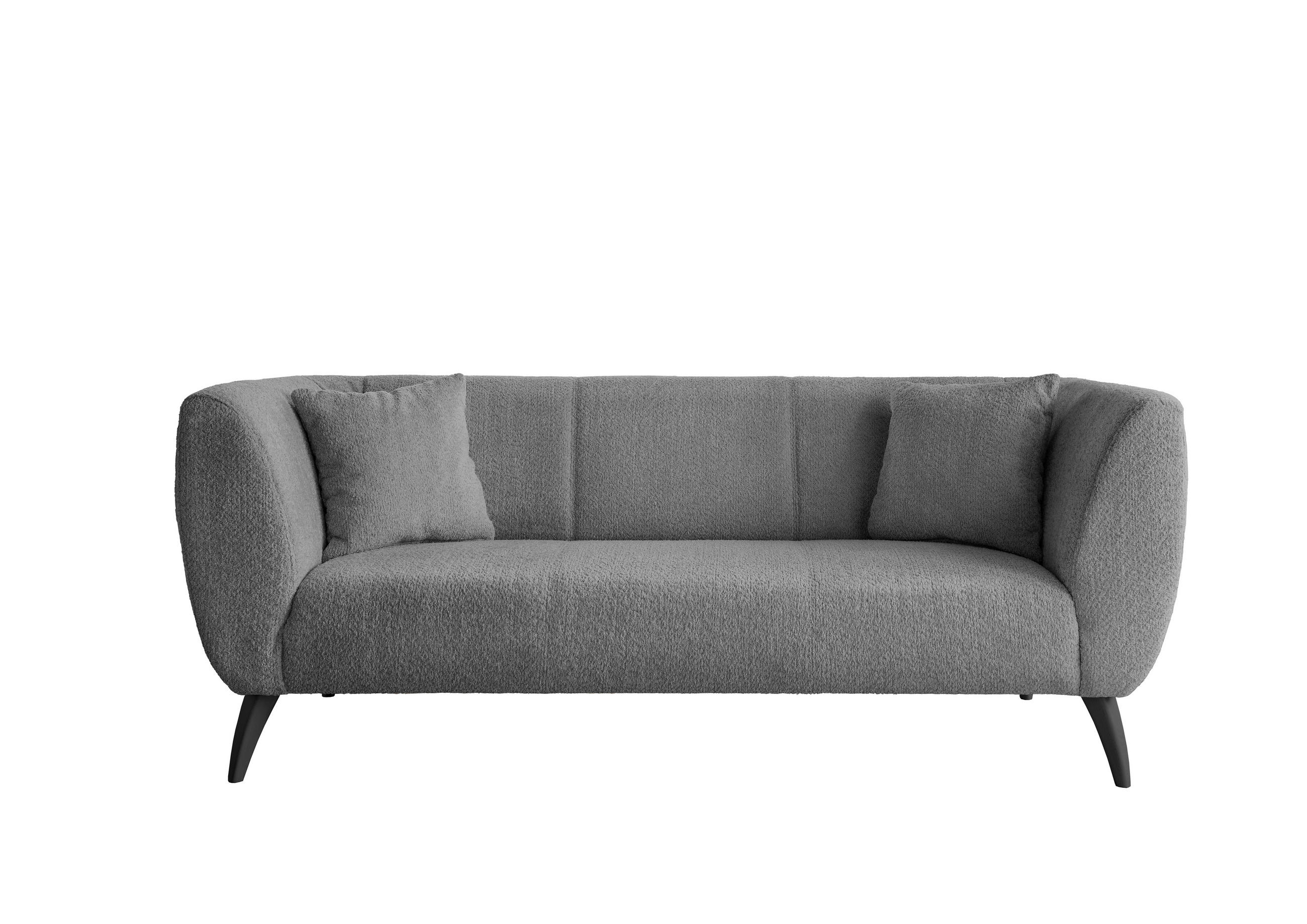 3-SITZER-SOFA Bouclé Anthrazit  - Anthrazit/Schwarz, MODERN, Holz/Textil (208/83/88cm) - MID.YOU