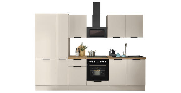 KÜCHENBLOCK   in Kaschmir  - Kaschmir/Schwarz, Basics, Holzwerkstoff/Metall (300/211/60cm) - Xora