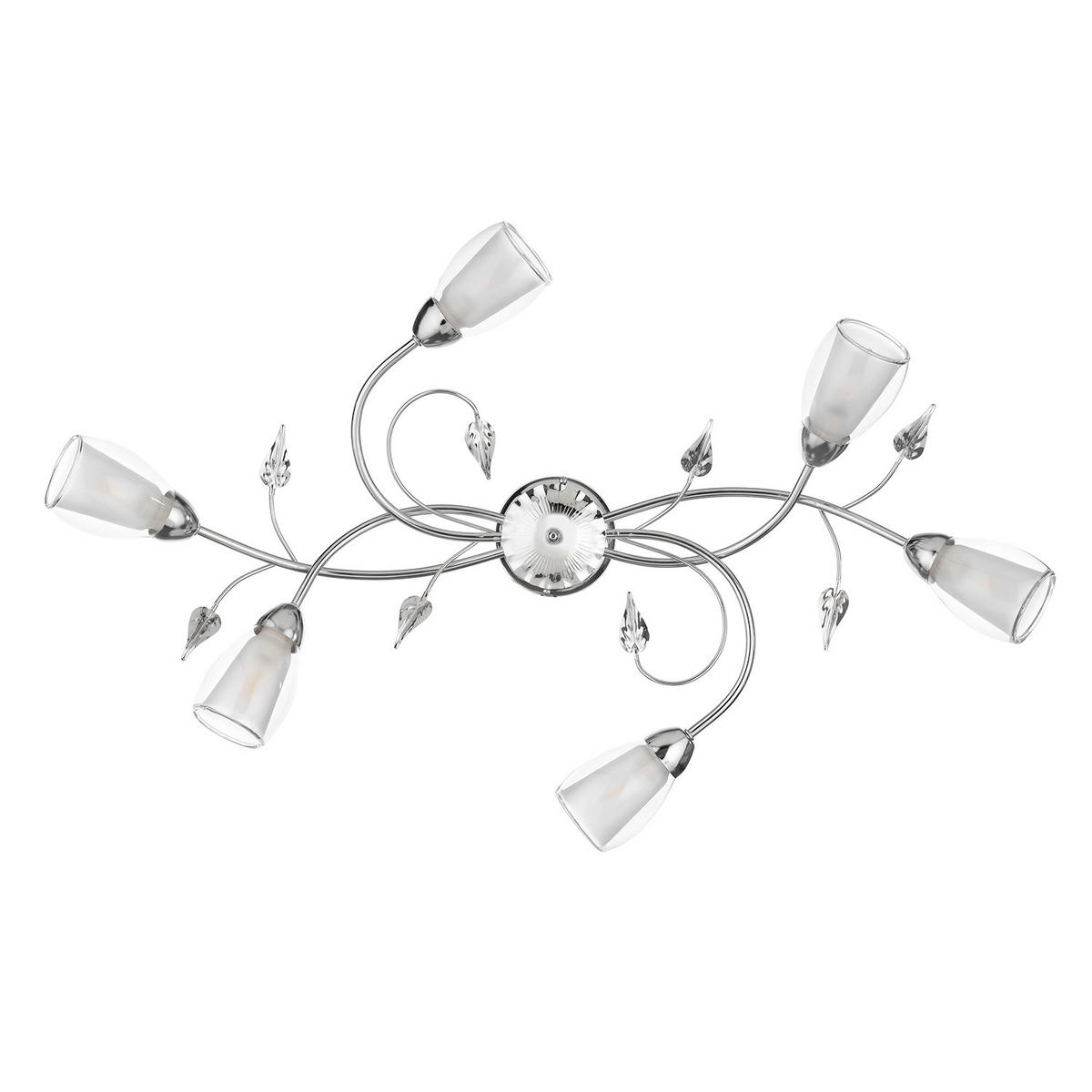 DECKENLEUCHTE 4716 LILIANA 90/50/20 cm  - Cognac, Basics, Glas/Metall (90/50/20cm)