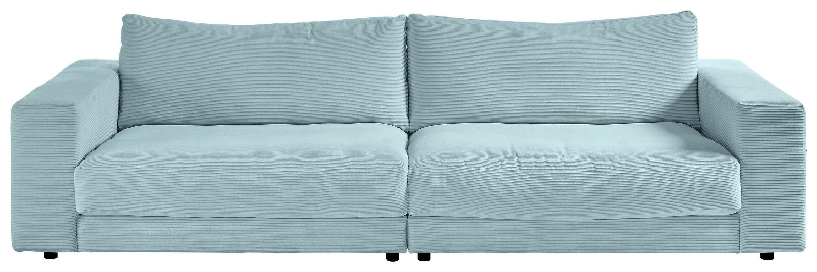 3-SITZER-SOFA in Cord Hellblau  - Schwarz/Hellblau, Design, Kunststoff/Textil (290/86/127cm) - Lomoco