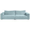 3-SITZER-SOFA in Cord Hellblau  - Schwarz/Hellblau, Design, Kunststoff/Textil (290/86/127cm) - Lomoco