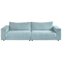 3-SITZER-SOFA in Cord Hellblau  - Schwarz/Hellblau, Design, Kunststoff/Textil (290/86/127cm) - Lomoco