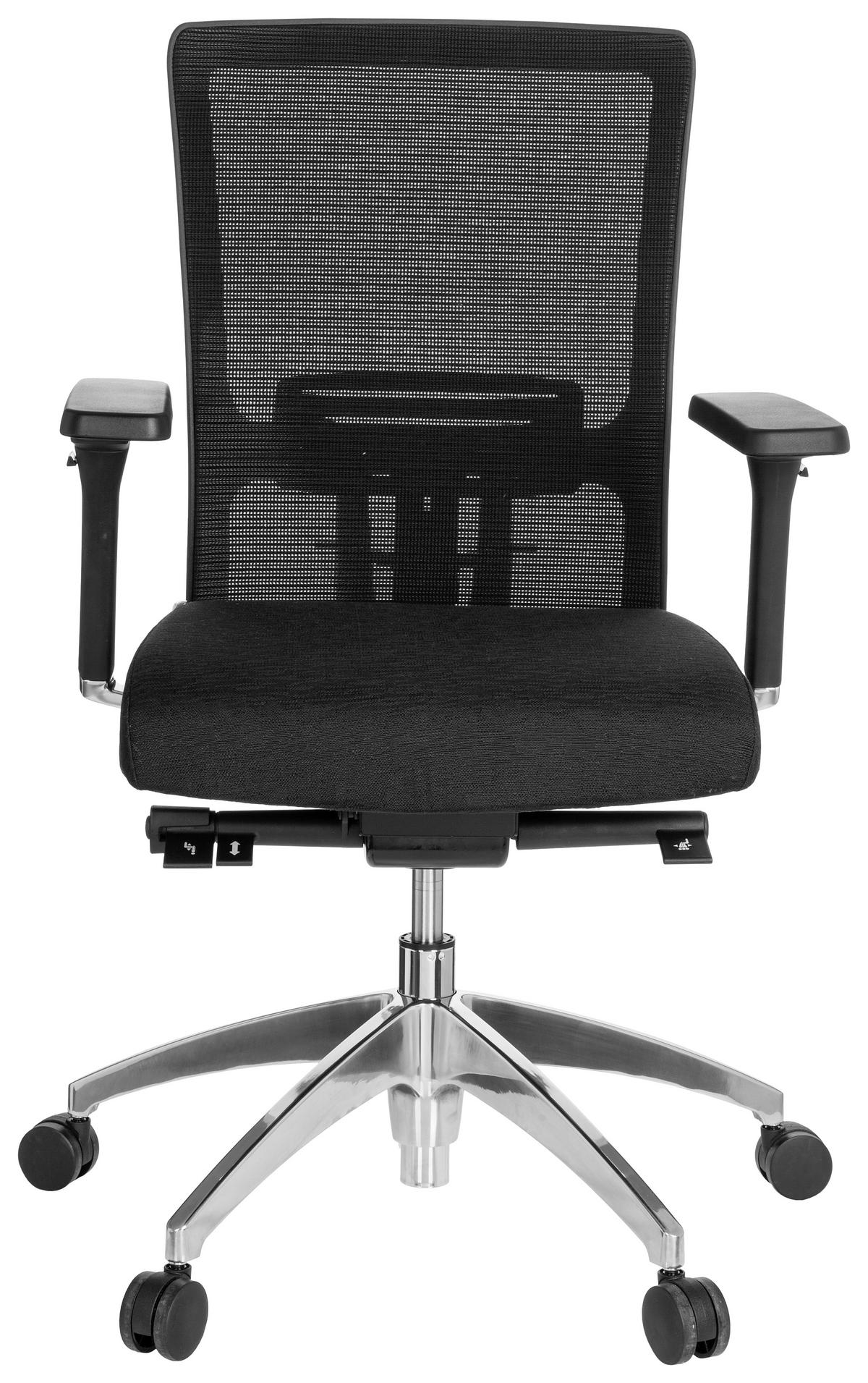 SNURRSTOL  i nätklädsel, flatväv svart  - aluminiumfärg/svart, Modern, metall/textil (57/113/52cm) - MID.YOU