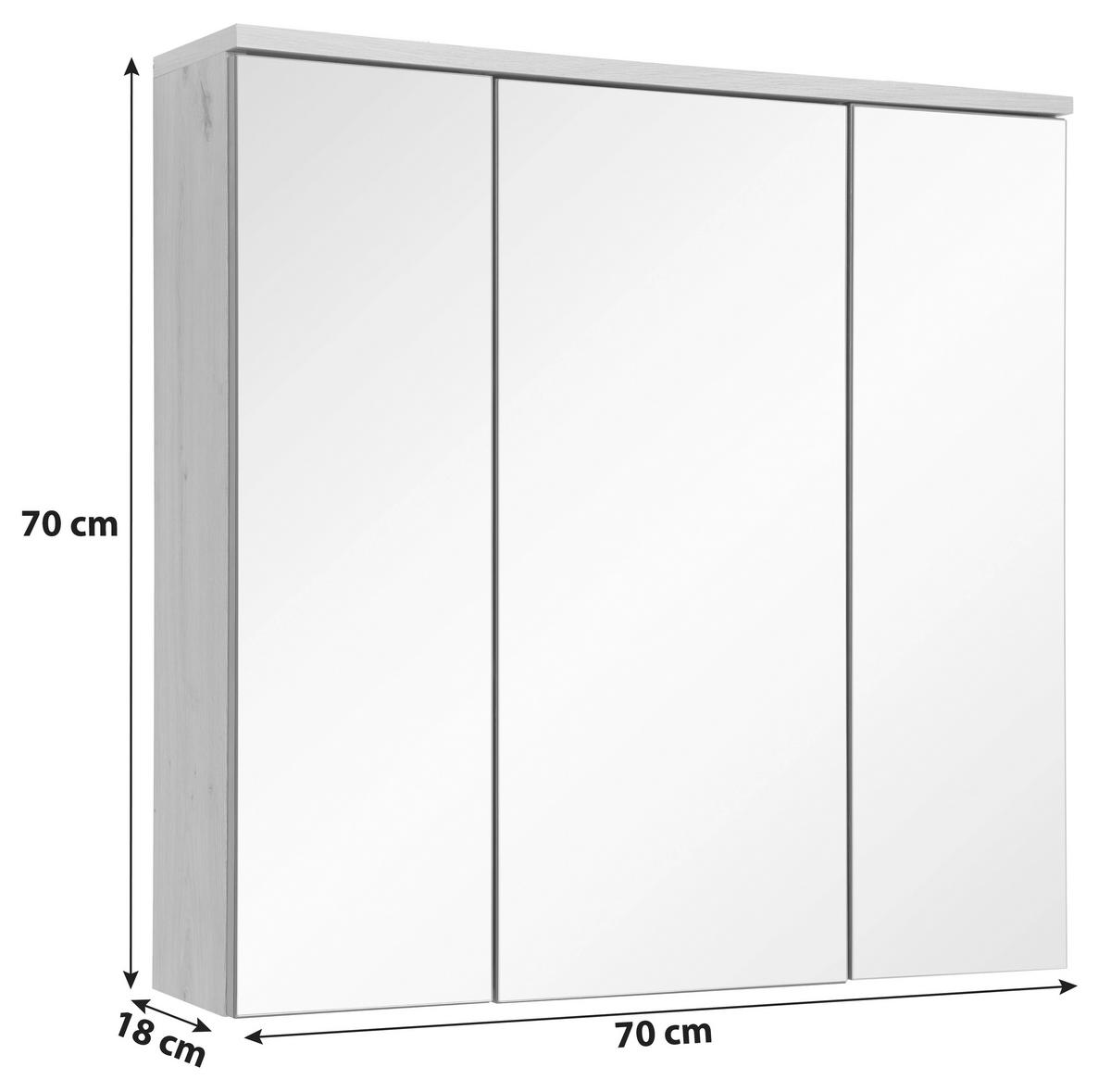 SPIEGELSCHRANK 70/70/19 cm  - Eiche Artisan, MODERN, Glas/Holzwerkstoff (70/70/19cm)