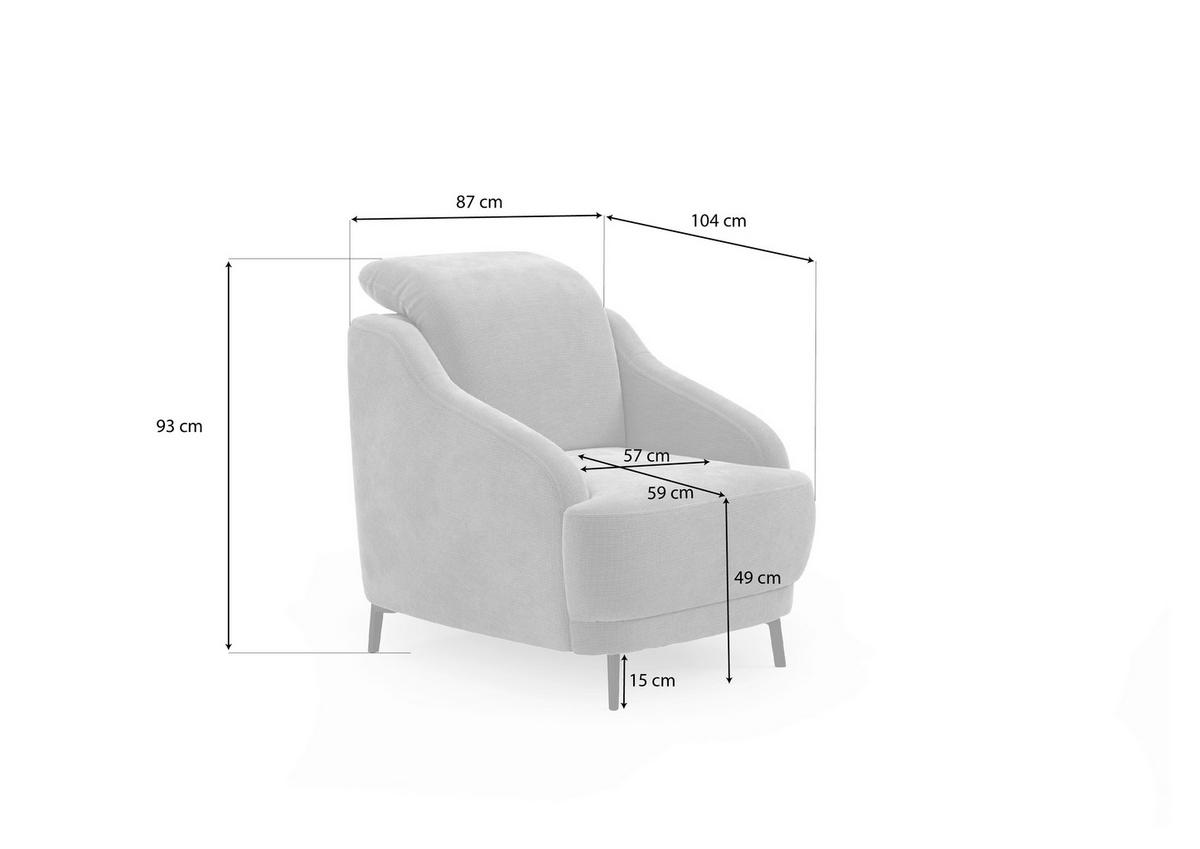 SESSEL in Mikrofaser Schlammfarben  - Schlammfarben/Schwarz, MODERN, Textil/Metall (87/93/104cm) - Sit & More