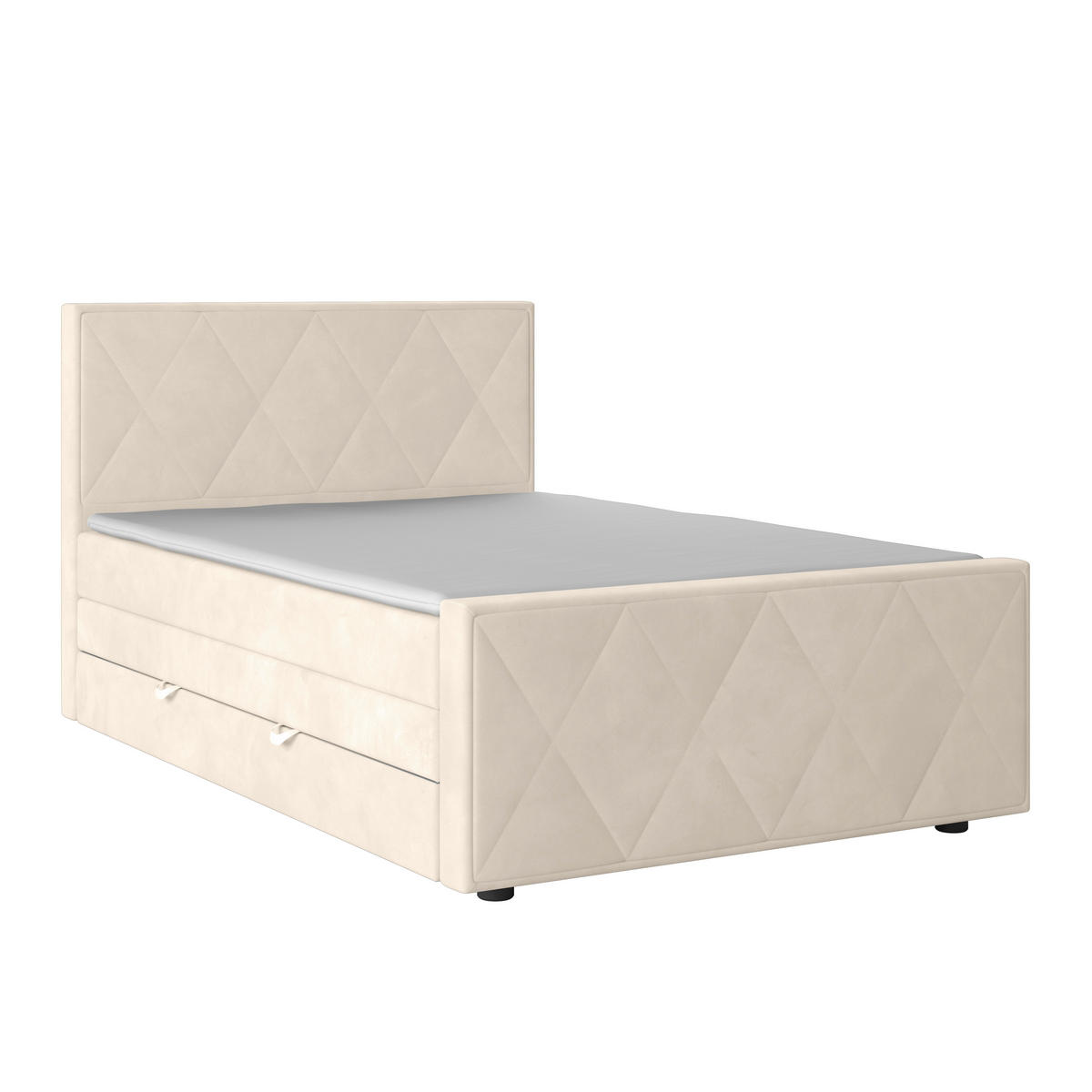 BOXSPRINGBETT 140/200 cm  in Weiss  - Weiss, Modern, Holz/Kunststoff (140/200cm) - MID.YOU