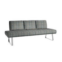 SITZBANK 224/92/78 cm  in Blau, Olivgrün  - Chromfarben/Blau, Design, Textil/Metall (224/92/78cm) - Dieter Knoll