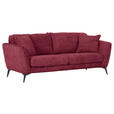 BIGSOFA Chenille Bordeaux  - Bordeaux/Schwarz, KONVENTIONELL, Textil/Metall (215/70/98cm) - Carryhome