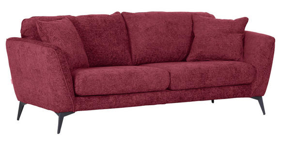 BIGSOFA Chenille Bordeaux  - Bordeaux/Schwarz, KONVENTIONELL, Textil/Metall (215/70/98cm) - Carryhome