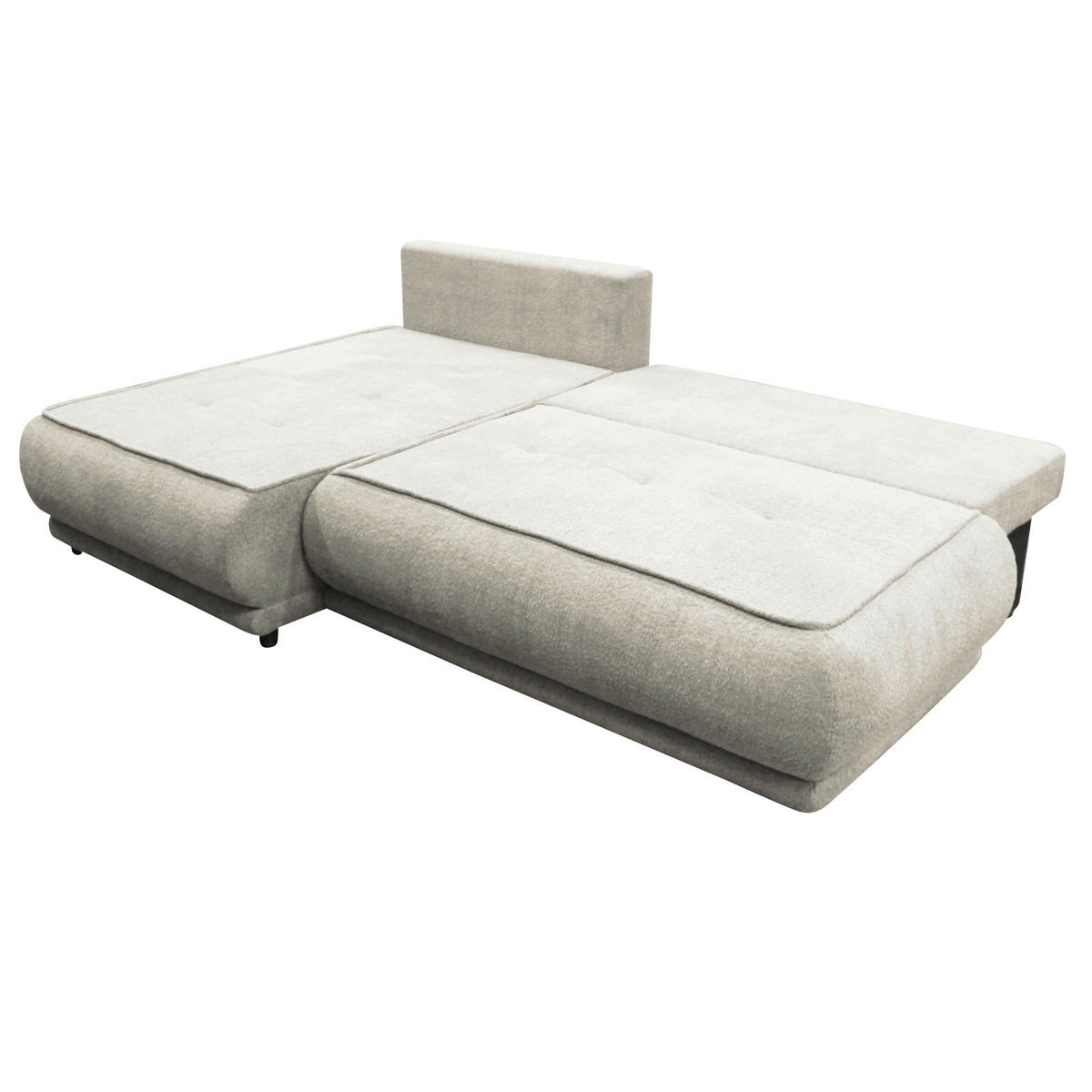 ECKSOFA PAROS Creme Bouclé  - Creme/Schwarz, Design, Kunststoff/Textil (179/277cm) - MID.YOU