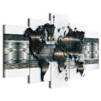 CANVASTAVLA 200/100/1.2 cm  - vit/silver, Basics, trämaterial/textil (200/100/1.2cm) - artgeist