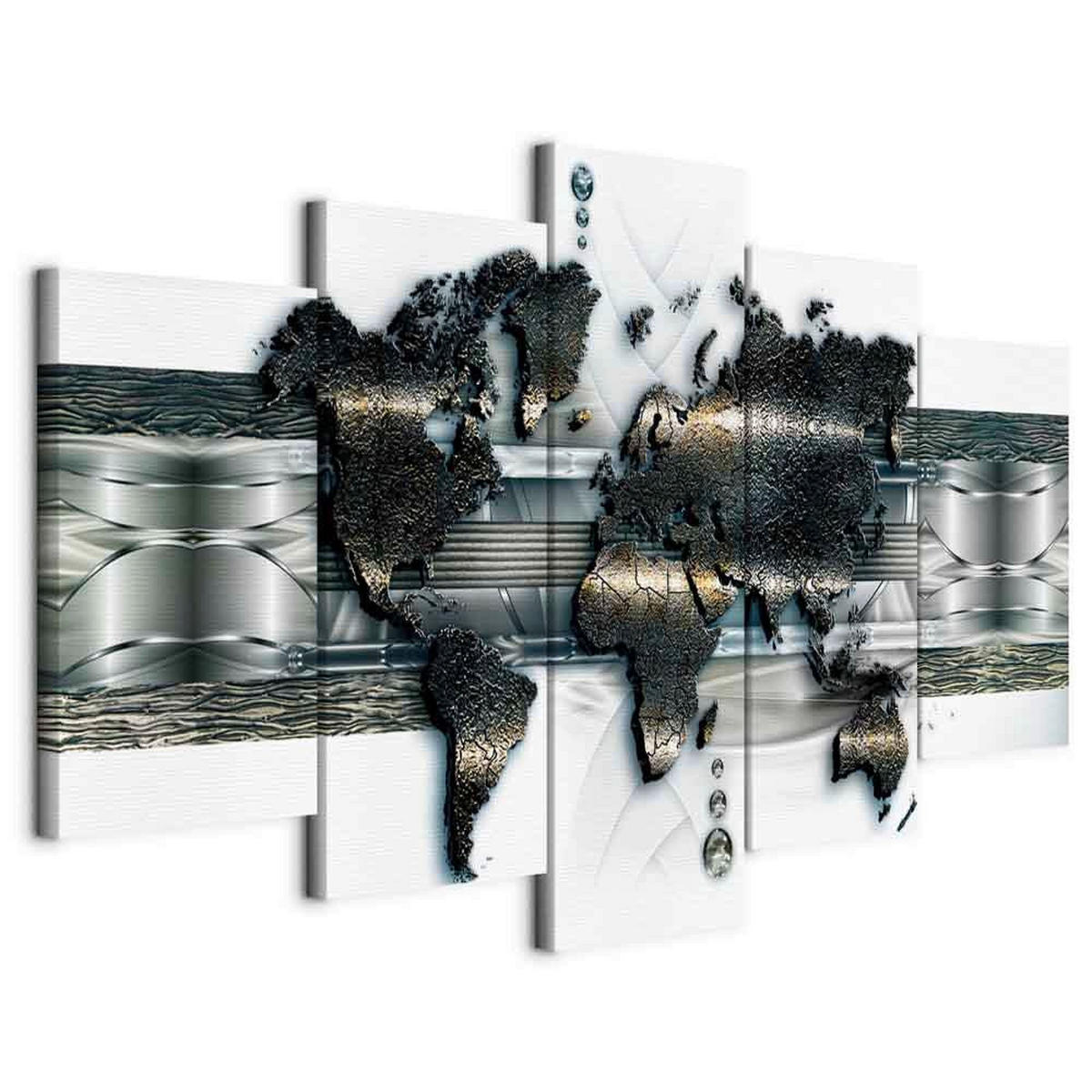 CANVASTAVLA 200/100/1.2 cm  - vit/silver, Basics, trämaterial/textil (200/100/1.2cm) - artgeist