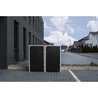 MÜLLTONNENBOX - Schwarz, Basics, Metall (139,4/115,2/80,7cm) - Ambia Garden