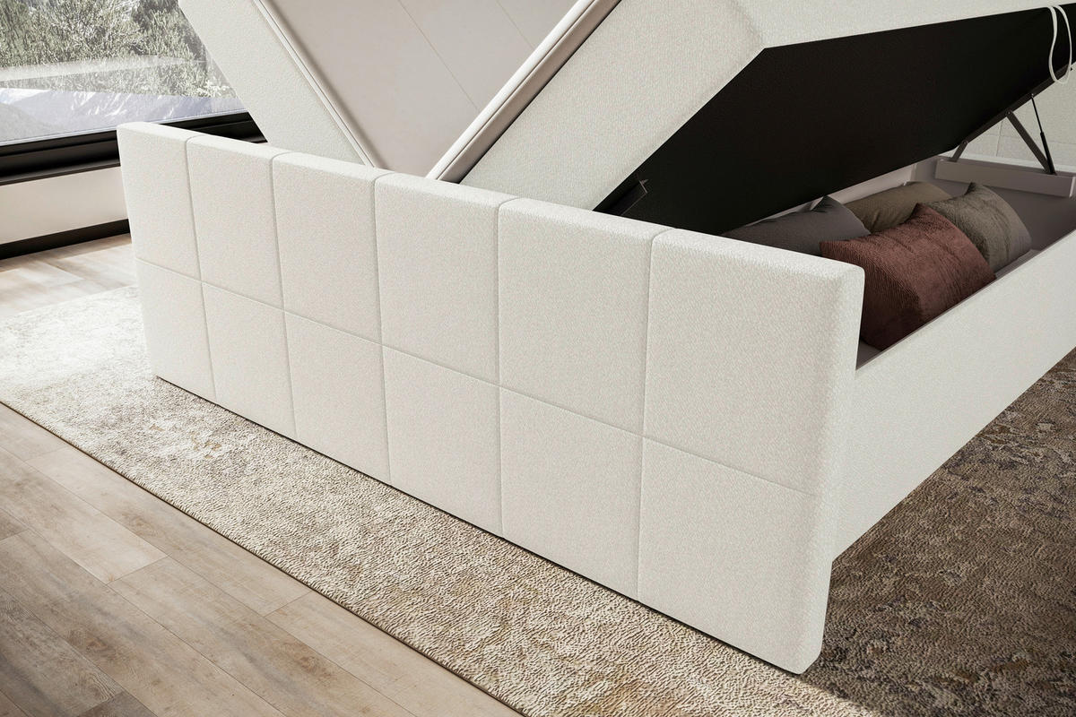 BOXBETT 140/200 cm  in Creme  - Creme, KONVENTIONELL, Kunststoff/Textil (140/200cm) - Boxxx