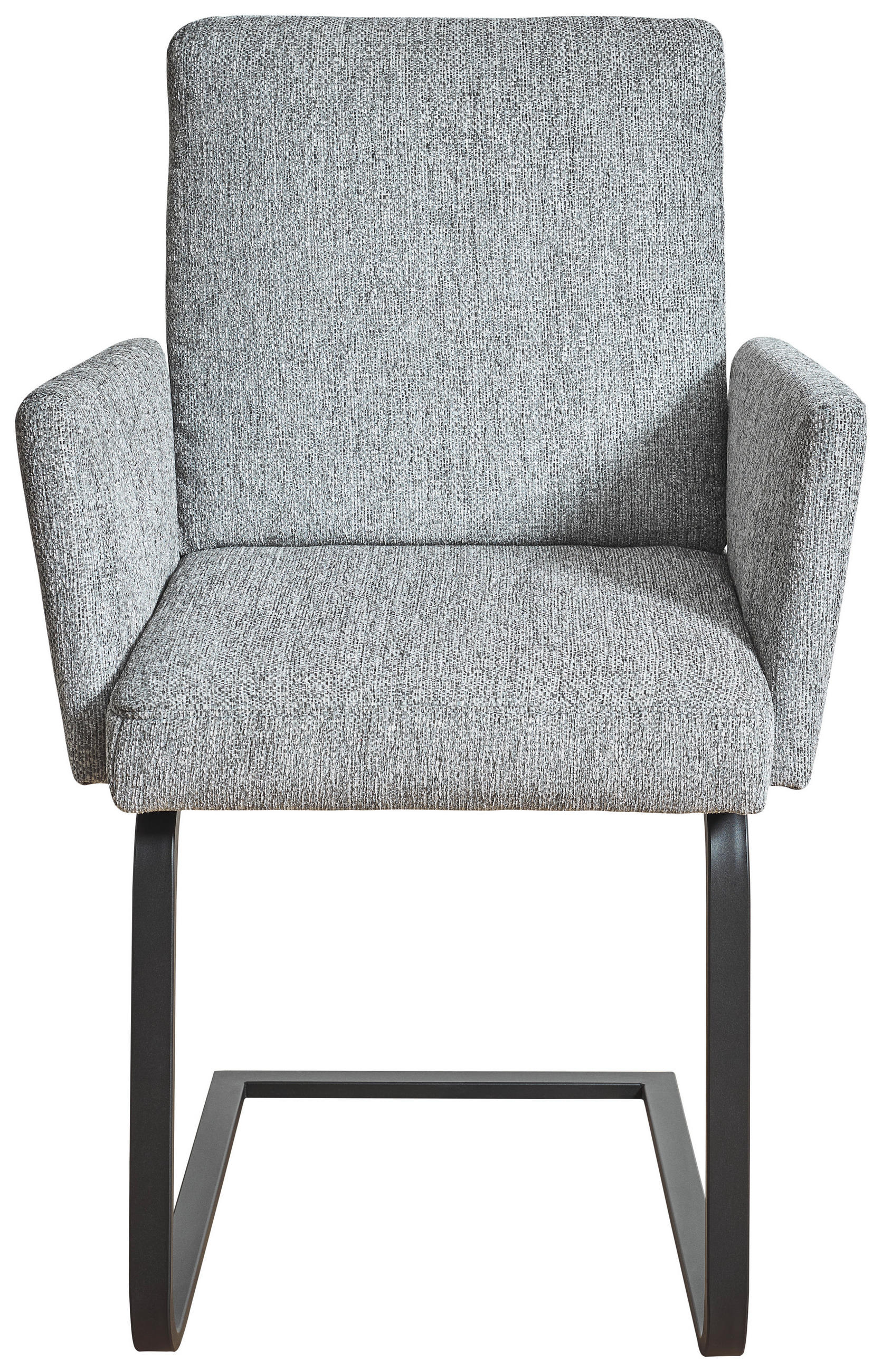 ARMLEHNSTUHL  in Stahl Chenille  - Hellgrau/Schwarz, Design, Textil/Metall (56/92/60cm) - Dieter Knoll
