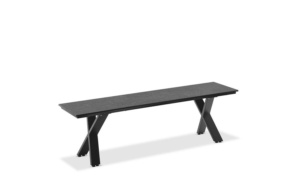 GARTENBANK 160/46/40 cm  in Grau  - Anthrazit/Grau, Design, Kunststoff/Metall (160/46/40cm)