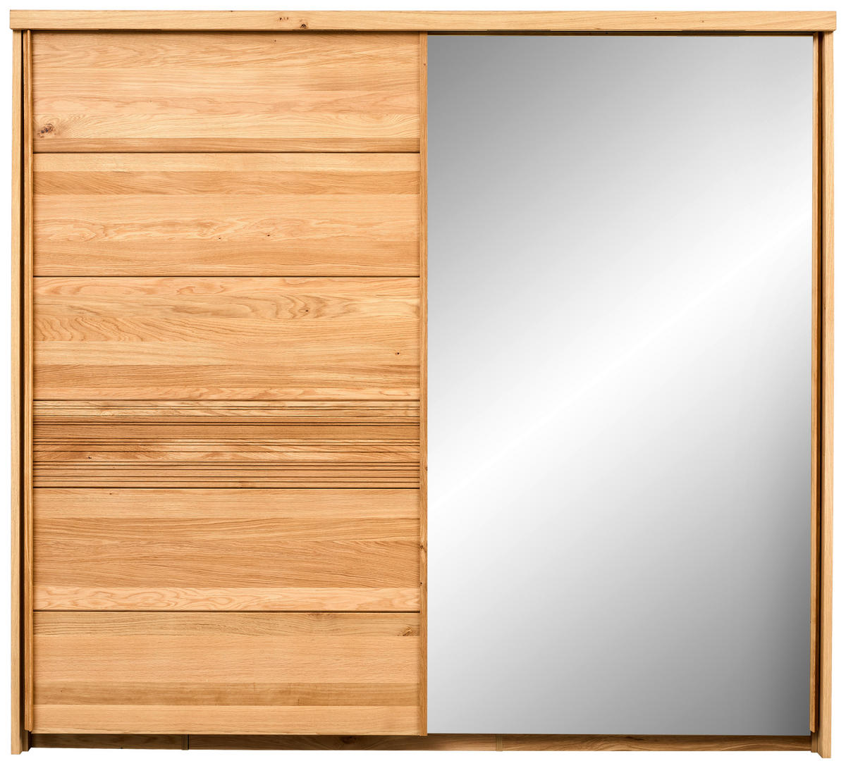 SCHWEBETÜRENSCHRANK 239/216/70 cm 2 Tür(en)-türig Wildeiche  - Wildeiche, Design, Glas/Holz (239/216/70cm) - Linea Natura