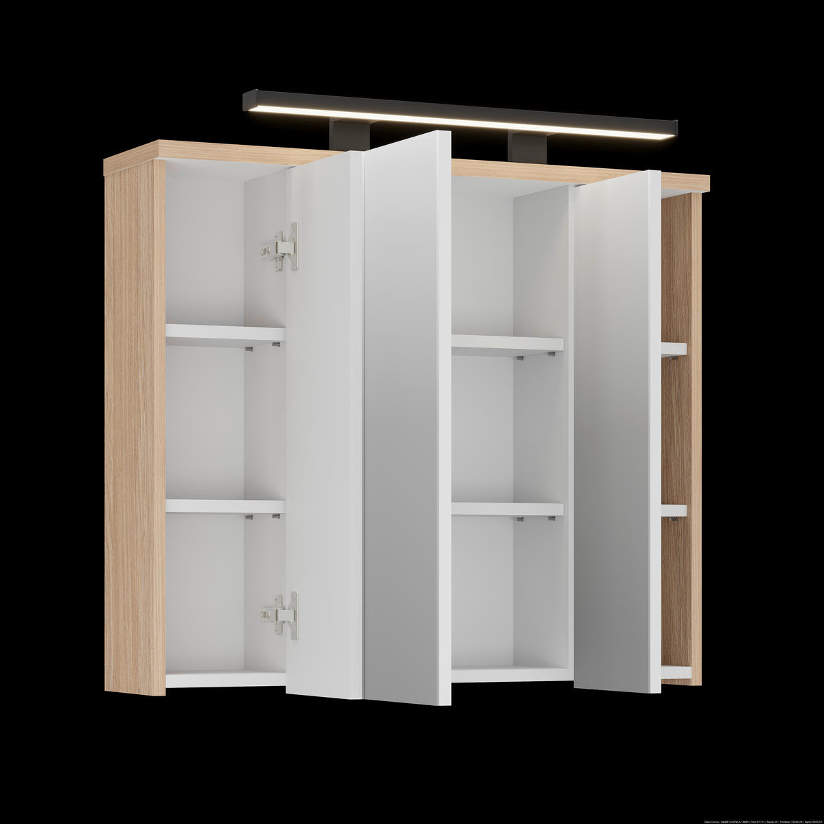 OMARA Z OGLEDALOM 80/70/20 cm  - Basics, steklo/leseni material (80/70/20cm) - Ti'me