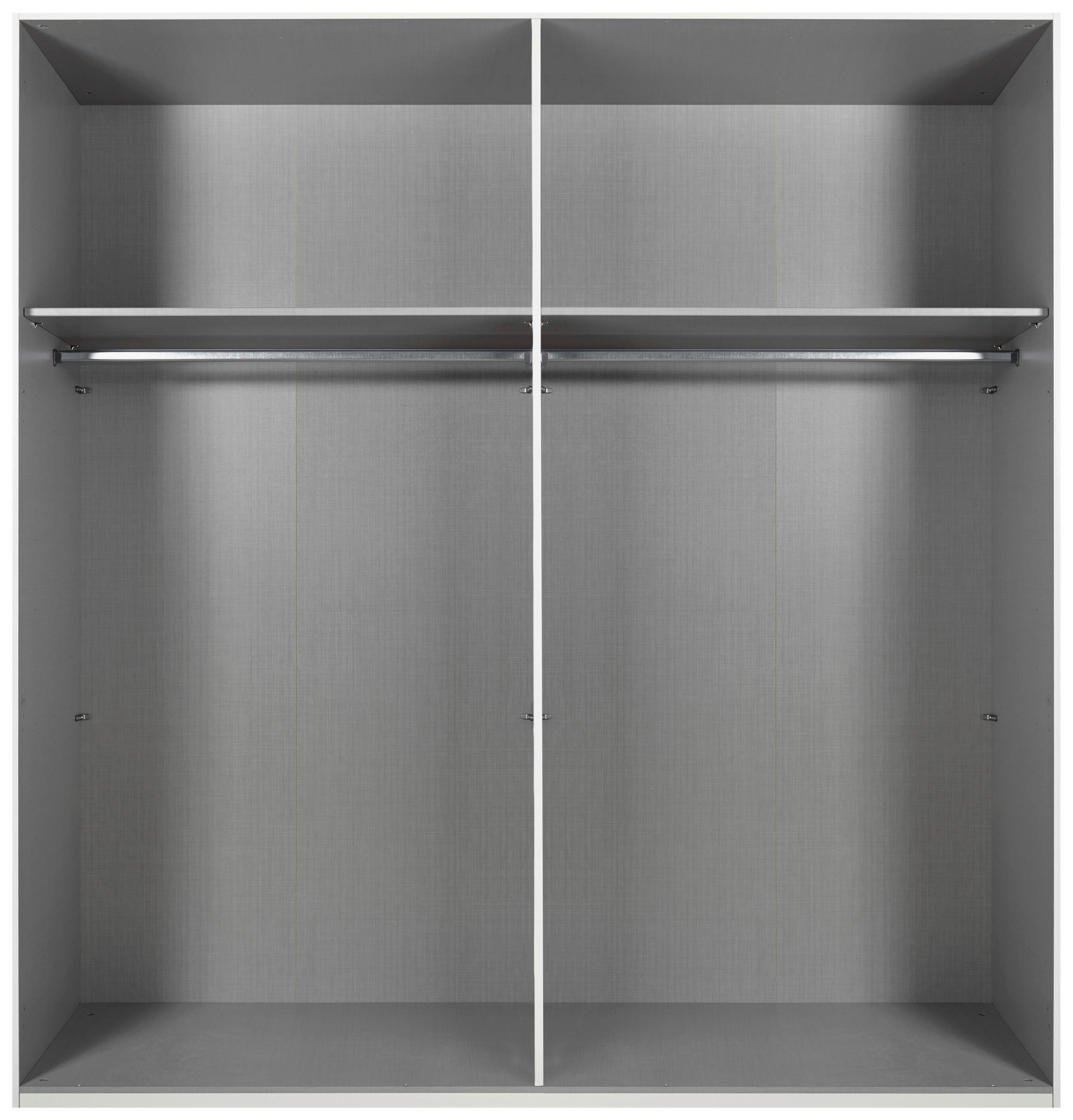GARDEROB MED SKJUTDÖRRAR 200/218/65 cm 2-dörrar - vit/grafitfärgad, Klassisk, metall/trämaterial (200/218/65cm) - Carryhome
