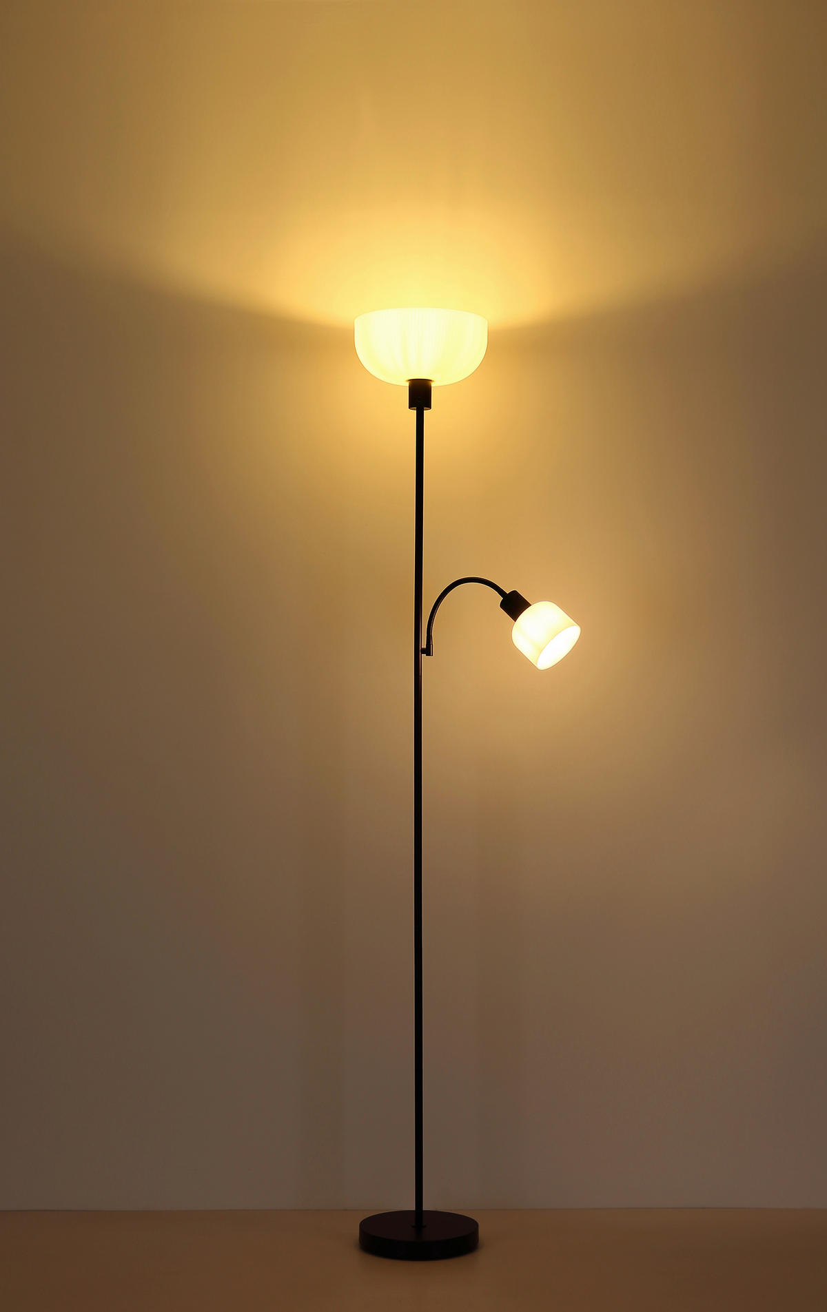 STEHLEUCHTE 26/178,7 cm    - Schwarz/Weiß, Design, Kunststoff/Metall (26/178,7cm) - Globo