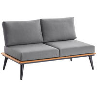 LOUNGESOFA  - Anthrazit/Grau, Basics, Holz/Textil (147/80/81cm)