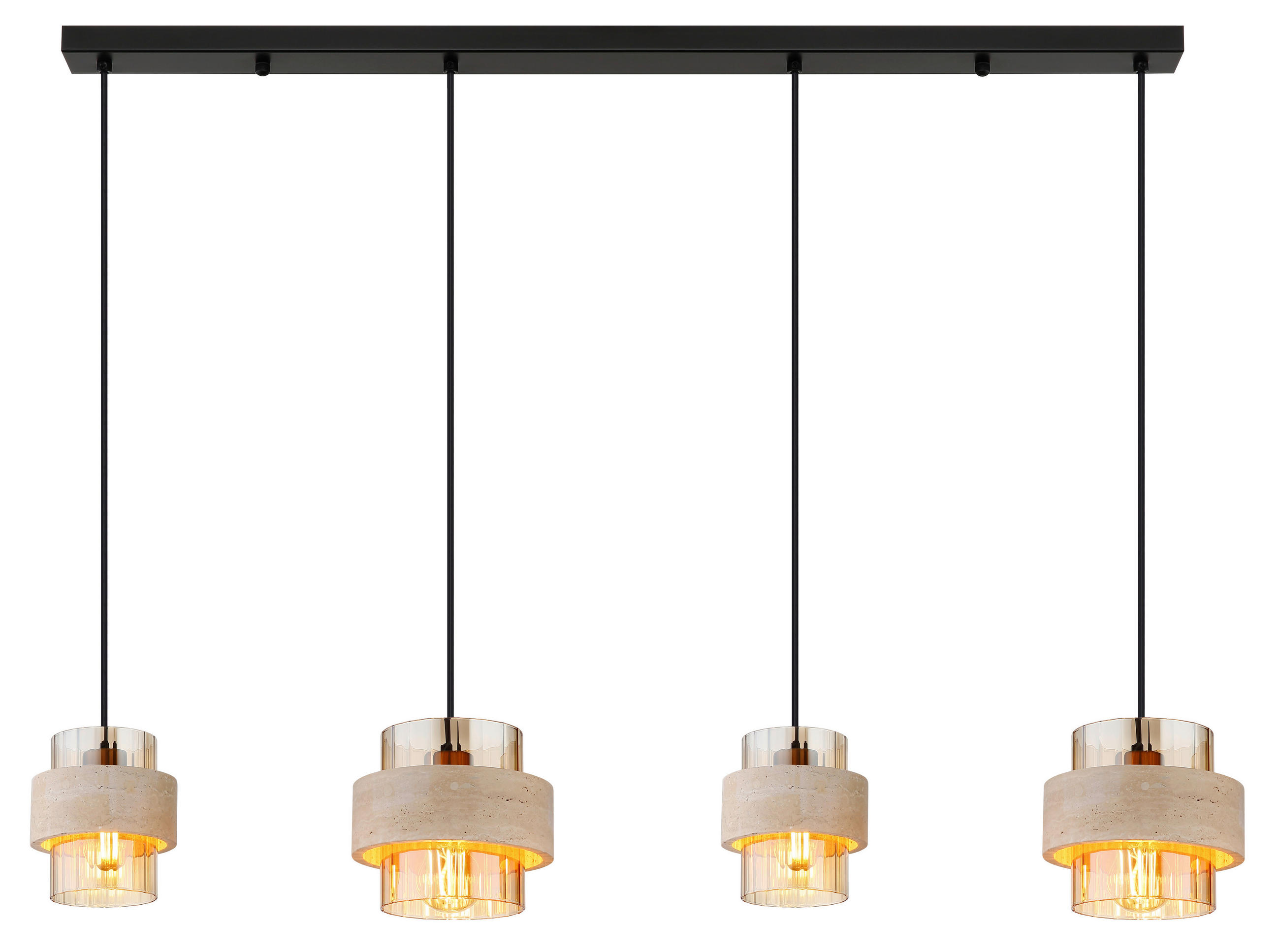 HÄNGLAMPA Daren 108,7/18/120 cm  - orange/beige, Design, metall/glas (108,7/18/120cm)