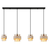 HÄNGELEUCHTE Daren 108,7/18/120 cm  - Beige/Messingfarben, Design, Glas/Kunststoff (108,7/18/120cm)
