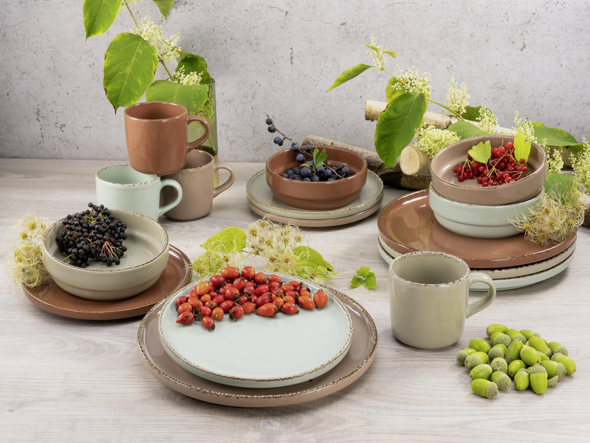 KOMBISERVICE Multicolor 16-teilig 4 Personen  - Multicolor, KONVENTIONELL, Keramik (40/32,5/33cm) - Creatable