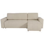 ECKSCHLAFSOFA  mit Cord Creme  - Creme/Schwarz, KONVENTIONELL, Textil (248/146cm) - Xora