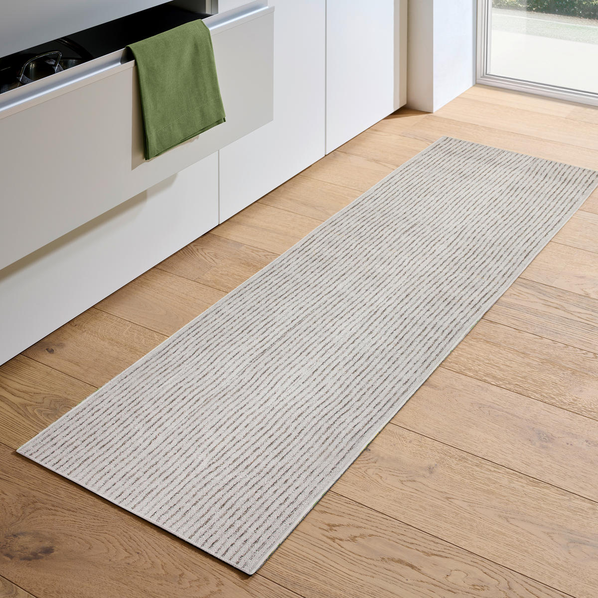 KUHINJSKI TEKAČ      80/250 cm    taftano  srebrne barve  - srebrne barve, Design, tekstil (80/250cm) - Novel