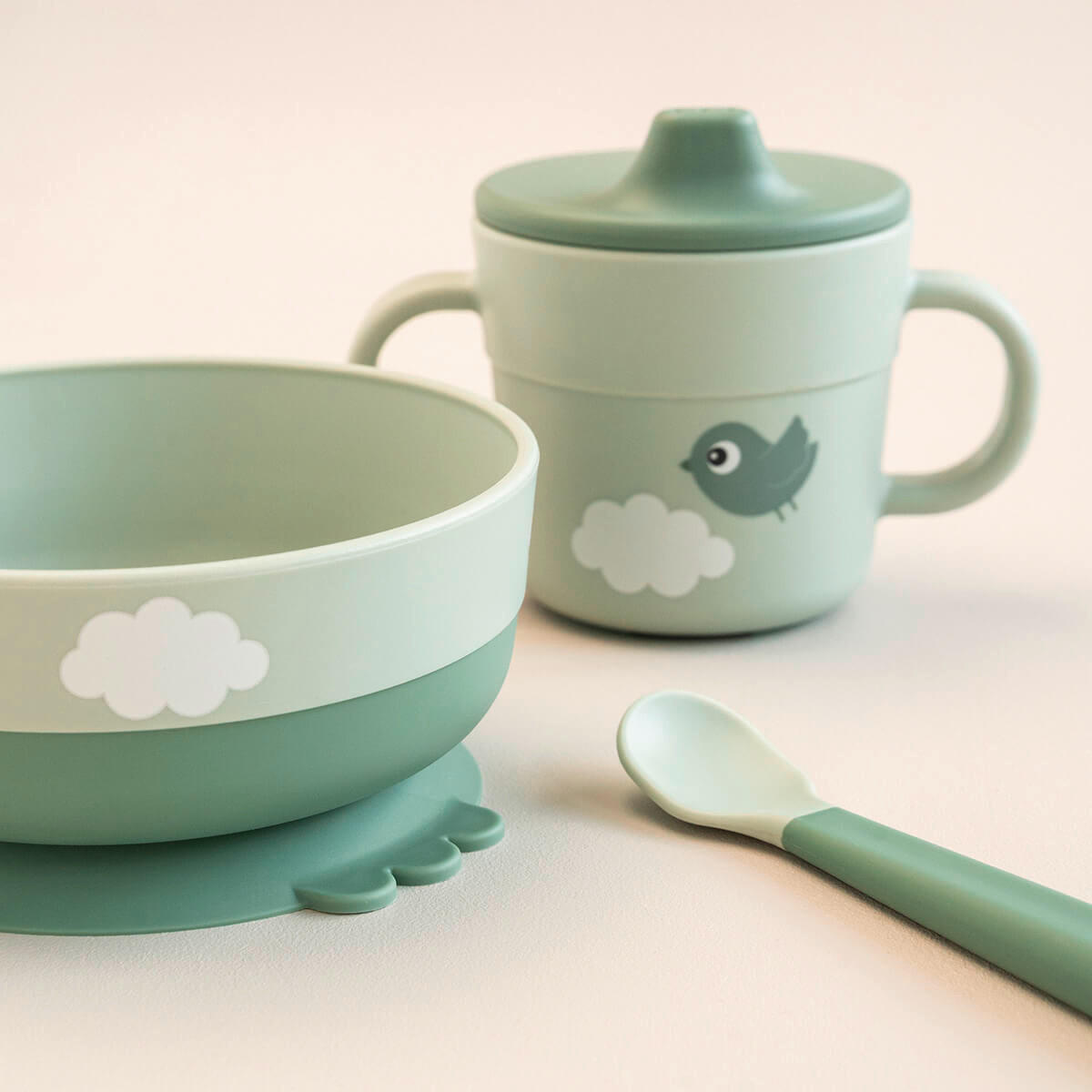 KINDERGESCHIRRSET 3-teilig  - Hellgrün, Basics, Kunststoff (26/14,50/10,50cm) - done by deer