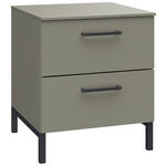 NACHTSCHRANK 42/51/41 cm  - Schwarz/Grau, Design, Holzwerkstoff/Metall (42/51/41cm) - Novel