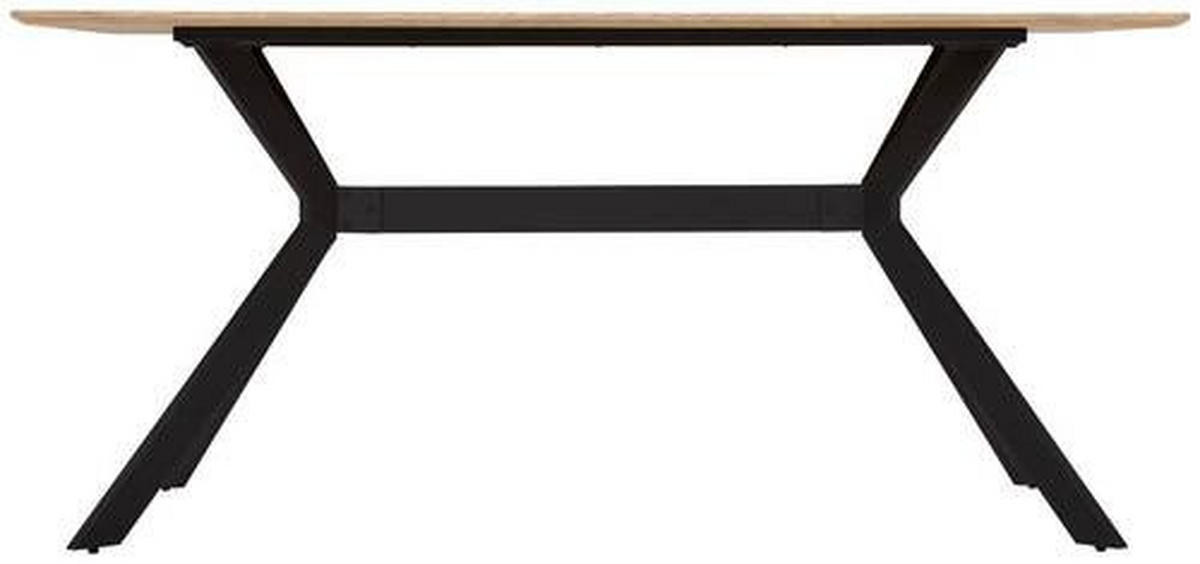 ESSTISCH rechteckig Naturfarben, Schwarz  - Schwarz/Naturfarben, MODERN, Holzwerkstoff/Metall (160/90/75cm) - MID.YOU
