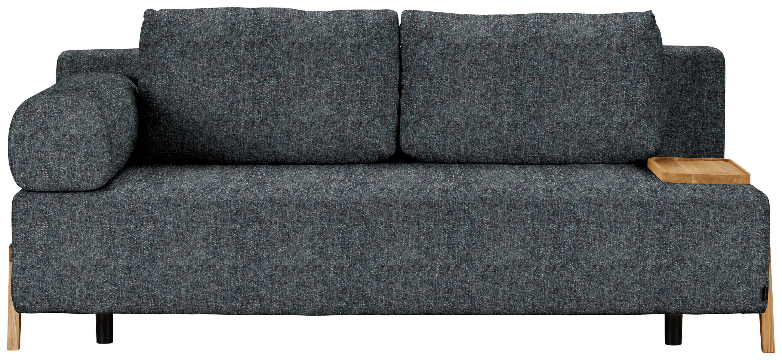 SCHLAFSOFA Struktur Dunkelgrau  - Dunkelgrau/Naturfarben, Design, Holz/Textil (211/88/102cm) - Niels Andersson