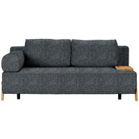 SCHLAFSOFA  mit Stoffauswahl, Armlehnen seitenverkehrt montierbar, Armteil links Struktur Dunkelgrau  - Dunkelgrau/Naturfarben, Design, Holz/Textil (211/88/102cm) - Niels Andersson