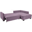 ECKSOFA in Cord Violett  - Violett/Schwarz, KONVENTIONELL, Holz/Textil (267/181cm) - Carryhome