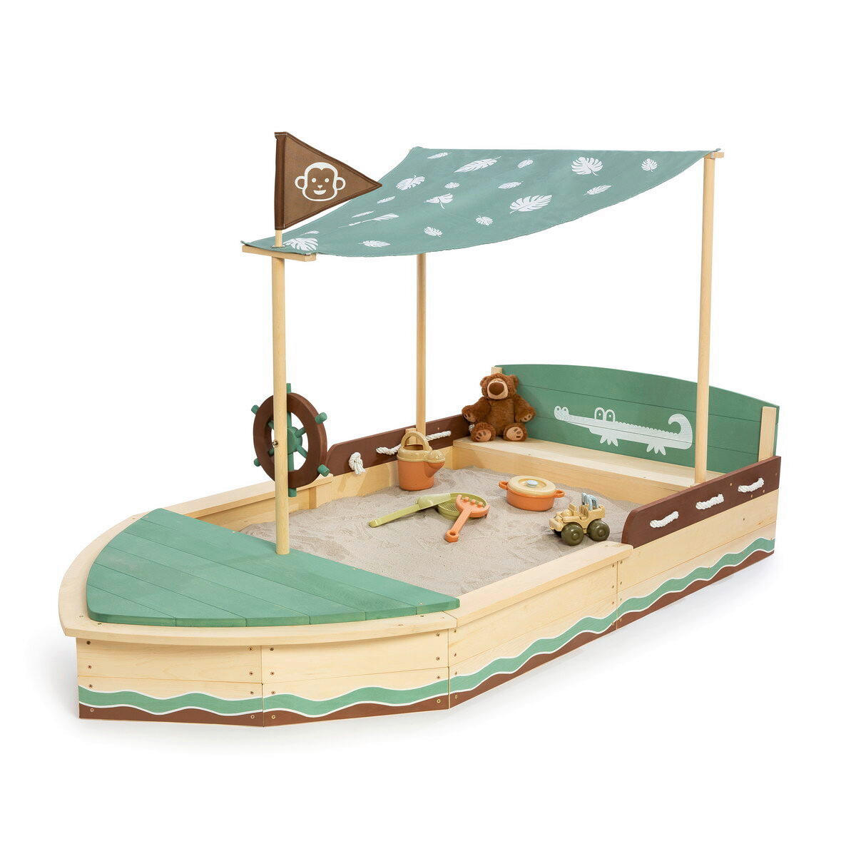 SANDKASTEN JUNGLE KING 195/110/120 cm  - Braun/Naturfarben, Basics, Holz (195/110/120cm) - MUDDY BUDDY