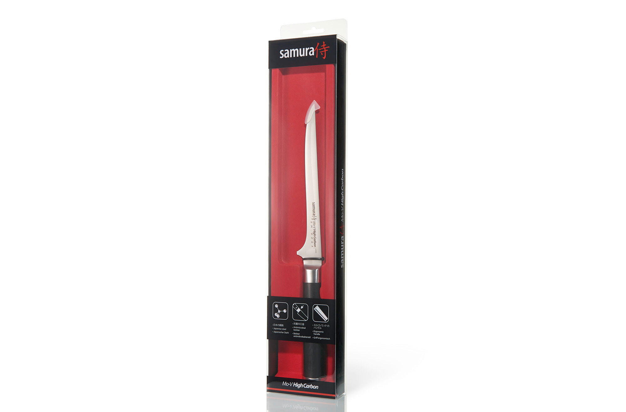 NOŽ ZA OTKOŠTAVANJE  MO-V        30 cm    oplemenjeni čelik - srebrne boje/crna, Basics, drvni materijal/metal (30cm) - Samura