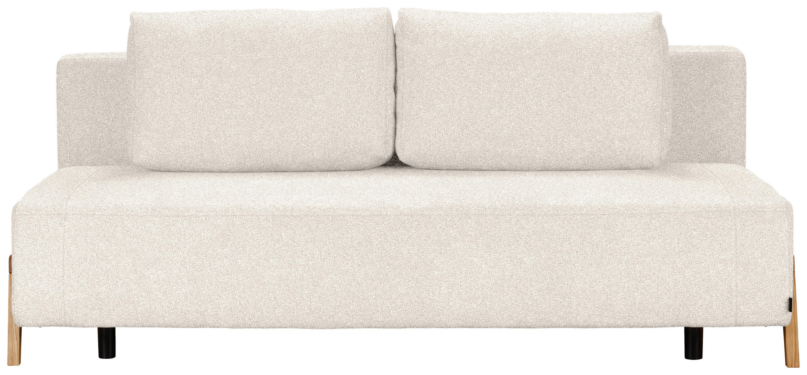 SCHLAFSOFA Bouclé Creme  - Creme/Naturfarben, Design, Holz/Textil (211/88/102cm) - Niels Andersson