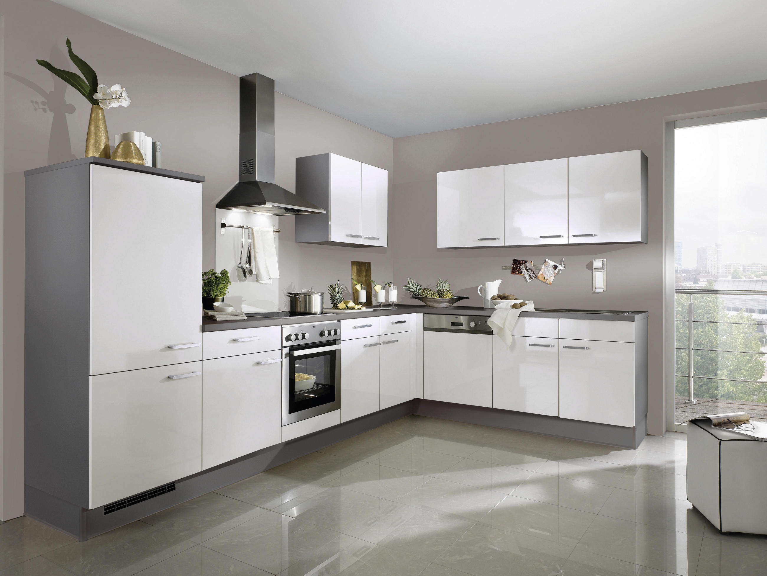 KUCHYNĚ NA MÍRU FINN - bílá, Design, kompozitní dřevo - Celina