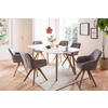 TISCHGRUPPE in Holz, Textil, Holzwerkstoff Grau, Weiß  - Naturfarben/Weiß, MODERN, Holz/Holzwerkstoff (180/90/76cm) - Livetastic