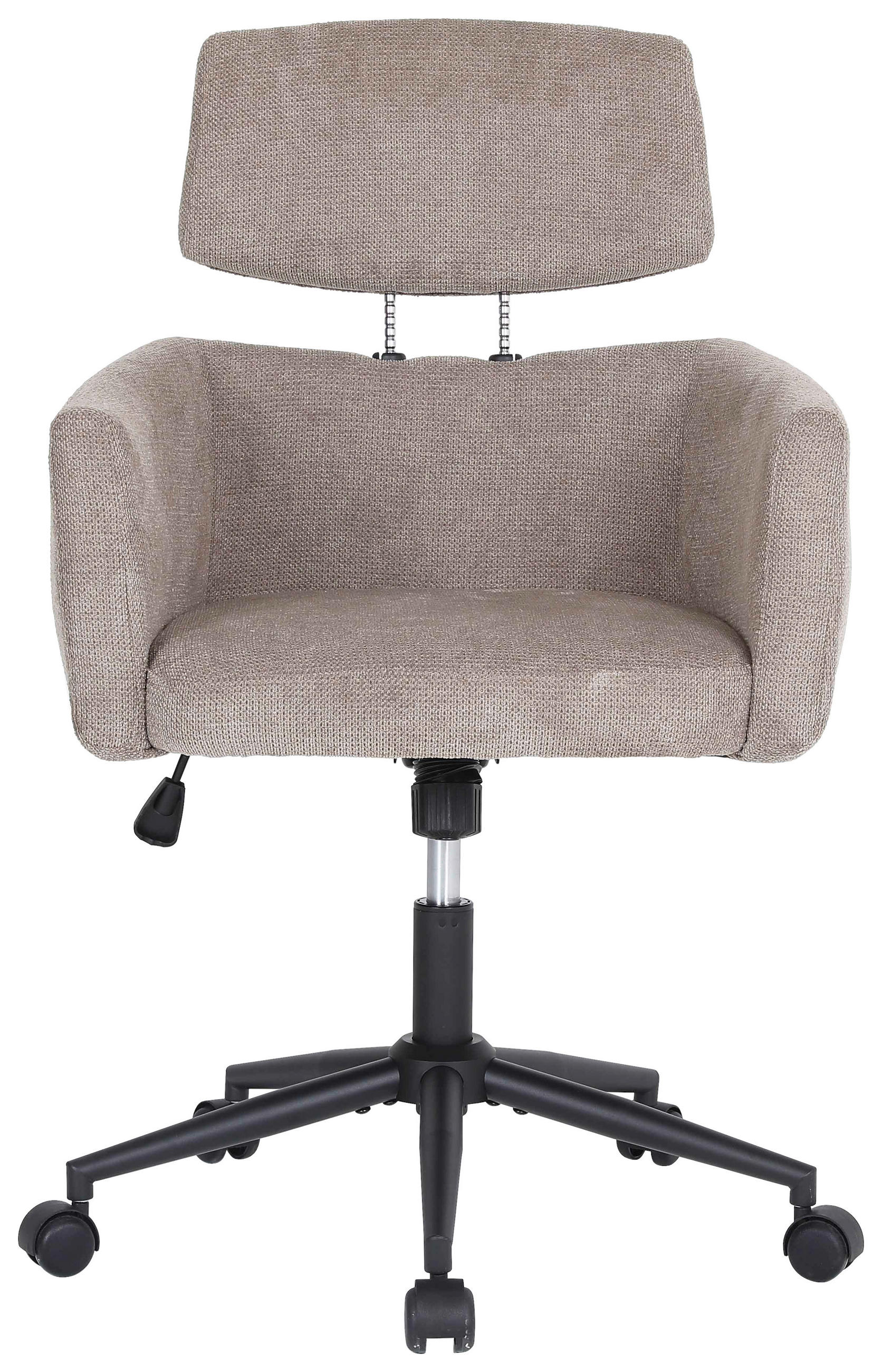 DREHSTUHL Mikrofaser Braun  - Schwarz/Braun, MODERN, Holz/Kunststoff (62/92/100/63cm) - MID.YOU