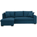 ECKSOFA in Webstoff Blau  158/238 cm  - Blau/Schwarz, Design, Kunststoff/Textil (158/238cm) - Xora