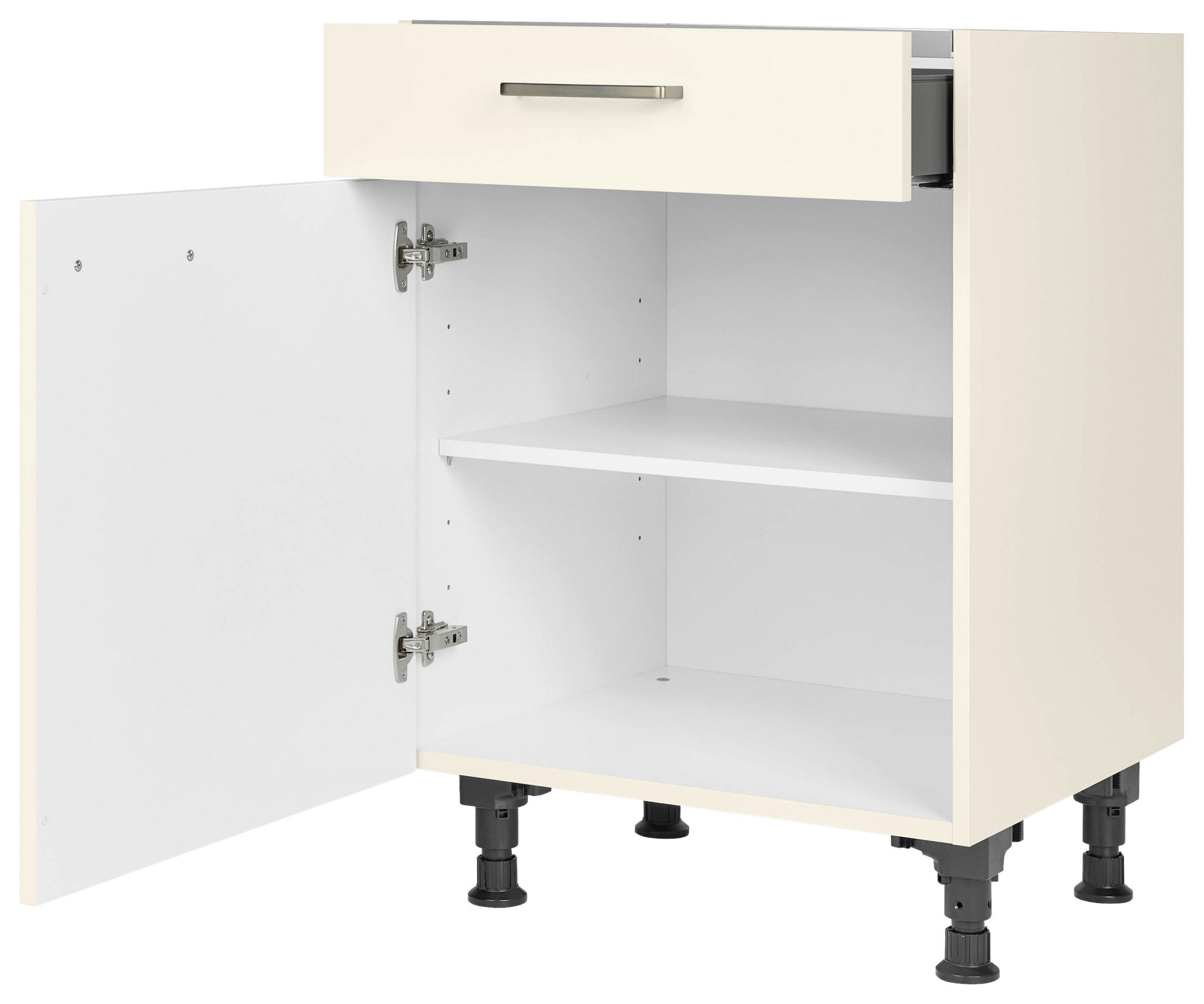KOCHFELDUMBAUSCHRANK 60/87/56 cm in Magnolie - Edelstahlfarben/Magnolie, MODERN, Holzwerkstoff/Metall (60/87/56cm) - Nobilia