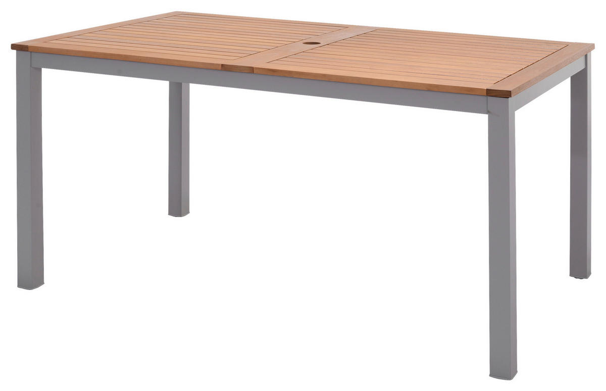 GARTENTISCH 140/74,4/79,7 cm  - Dunkelgrau/Eukalyptusholzfarben, KONVENTIONELL, Holz/Metall (140/74,4/79,7cm) - Ambia Garden