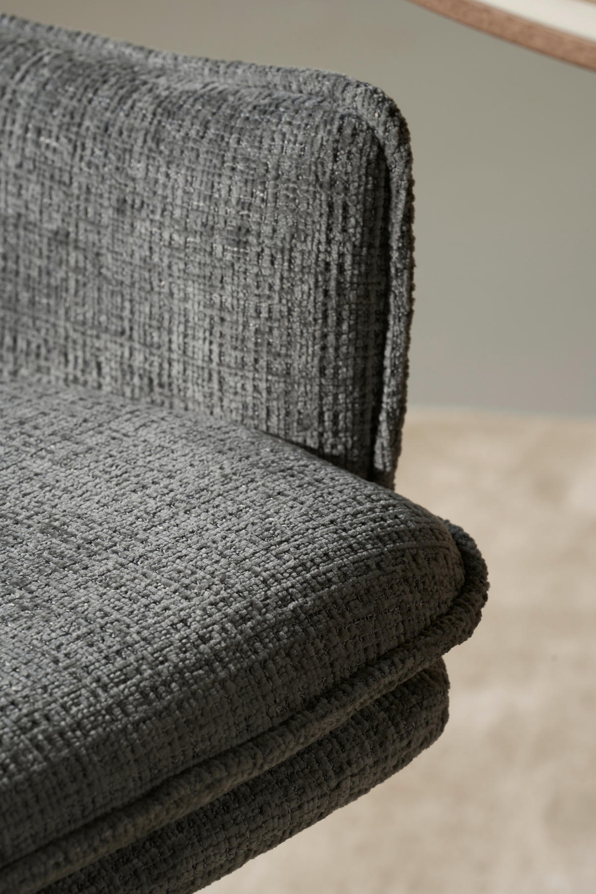 ARMLEHNSTUHL   Chenille  Grau, Schwarz  - Schwarz/Grau, MODERN, Holz/Textil (57/90/67cm) - Livetastic