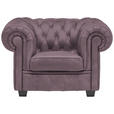 CHESTERFIELD-SESSEL - Wengefarben/Mauve, LIFESTYLE, Holz/Textil (115/76,5/96cm) - Landscape