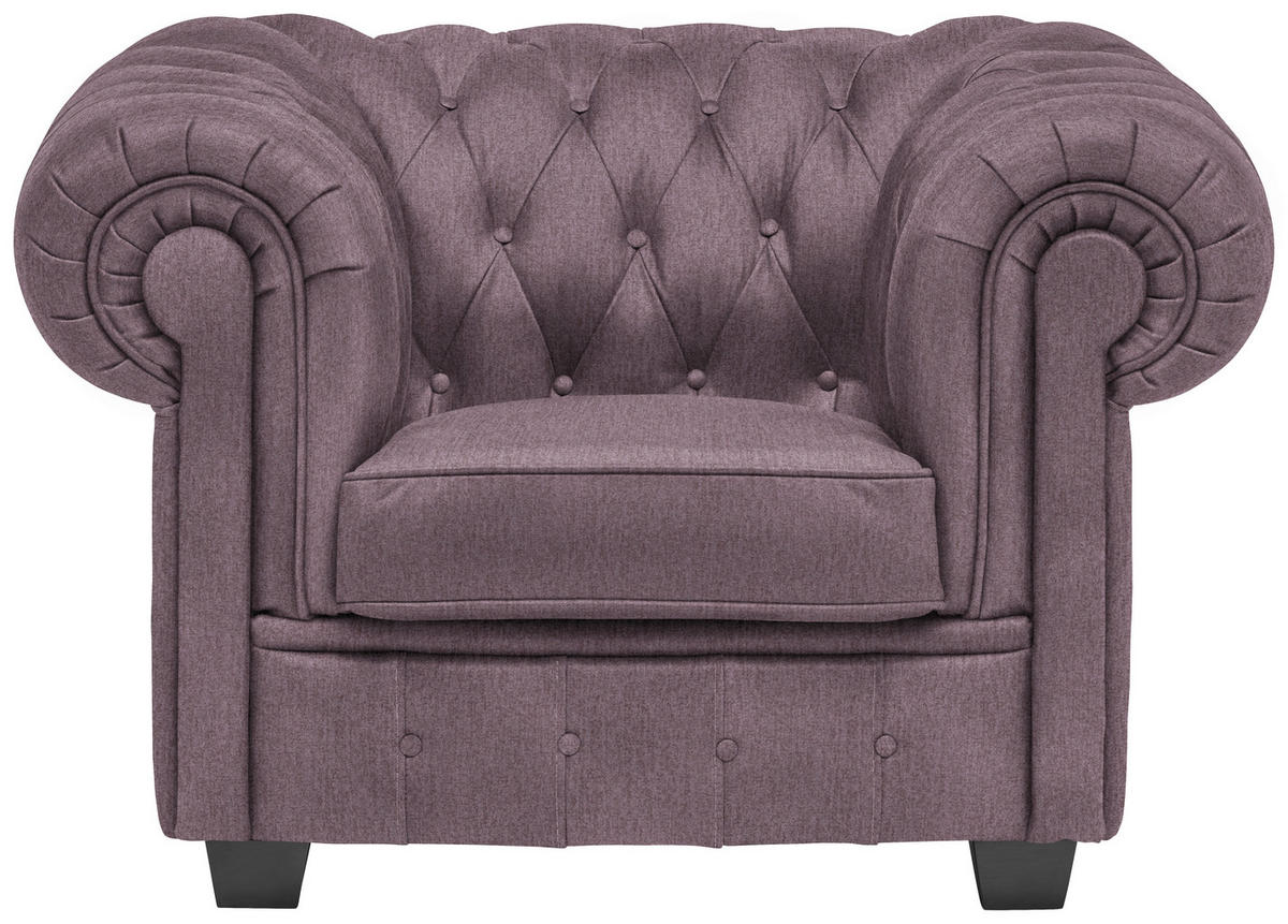 CHESTERFIELD-SESSEL - Wengefarben/Mauve, LIFESTYLE, Holz/Textil (115/76,5/96cm) - Landscape